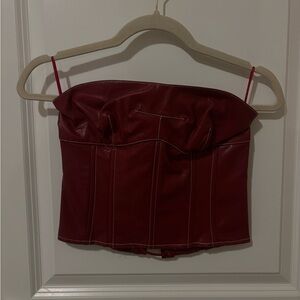 Edikted Bold Red Strapless Top